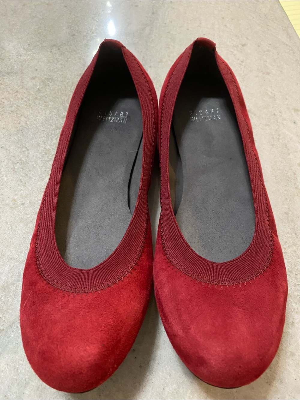Stuart Weitzman Burgundy Suede Ballet Flats size 6.5
